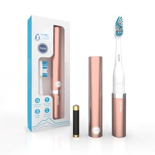Cozy Serene - Pulse | Electric Toothbrush Sonic Technology 1x 2x Brush Heads Travel Case Included 31 000 Strokes - Rose Gold