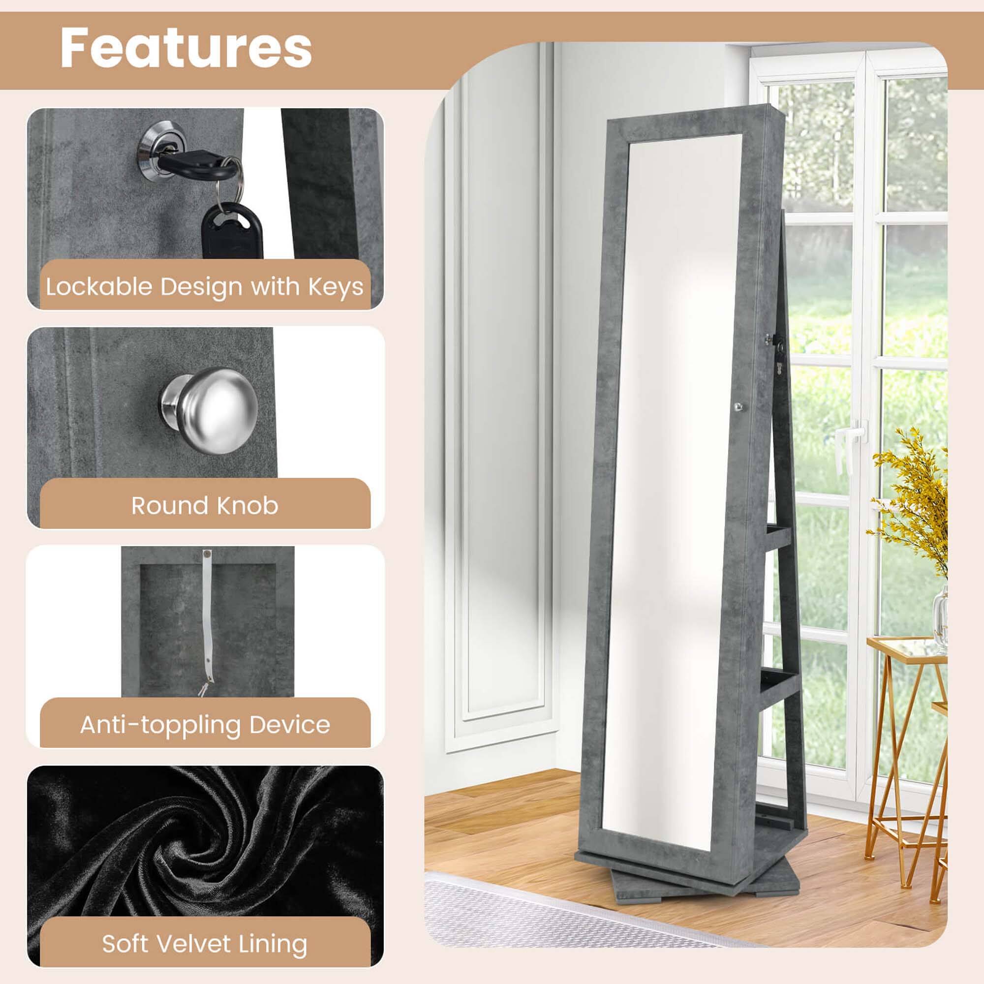 Features

- Lockable Design with Keys
- Round Knob
- Anti-toppling Device
- Soft Velvet Lining