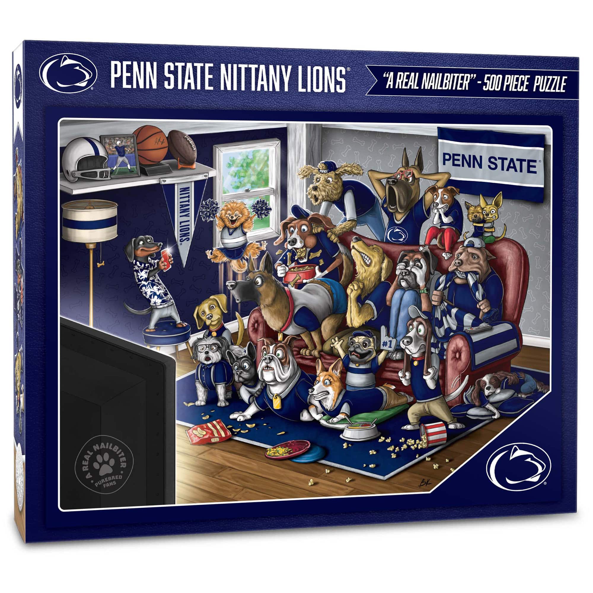 Photos - Jigsaw Puzzle / Mosaic PENN YouTheFan - State Nittany Lions Purebred Fans 18'' x 24'' A Real Nailbiter 500-Piece Puzzle - Multicolor 4332670