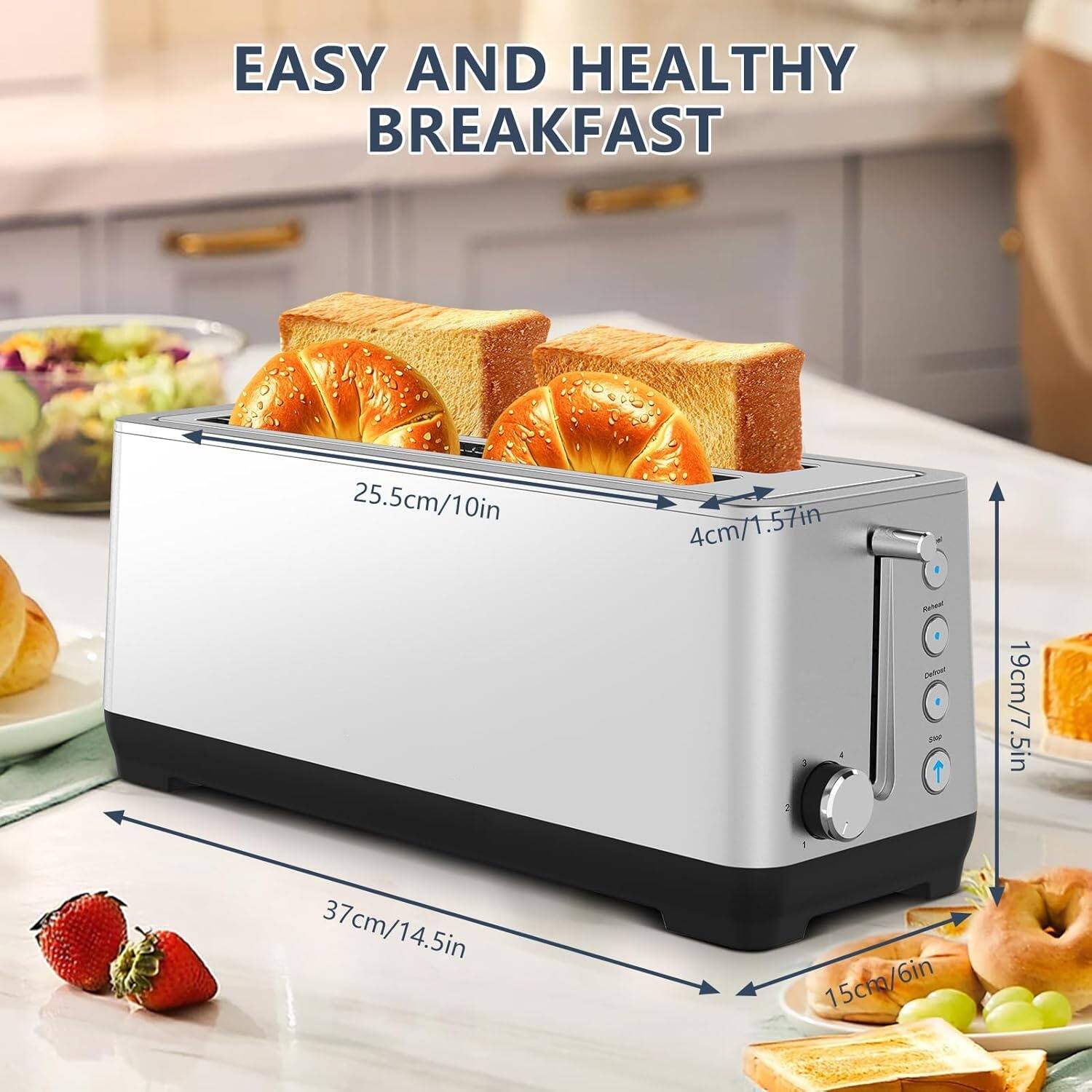 EASY AND HEALTHY BREAKFAST

25.5cm/10in  
4cm/1.57in  
37cm/14.5in  
19cm/7.5in  
15cm/6in