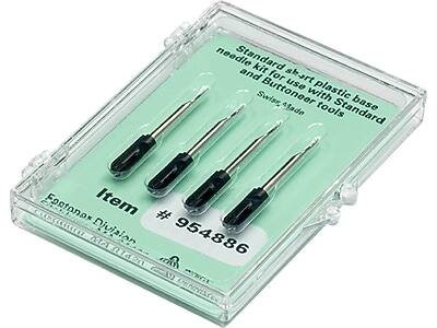 Standard short plastic base needle kit for use with standard and Buttonear tools  
Swiss, 41ade  
Item # 954886  
Footonar Division  
MA Made in CT