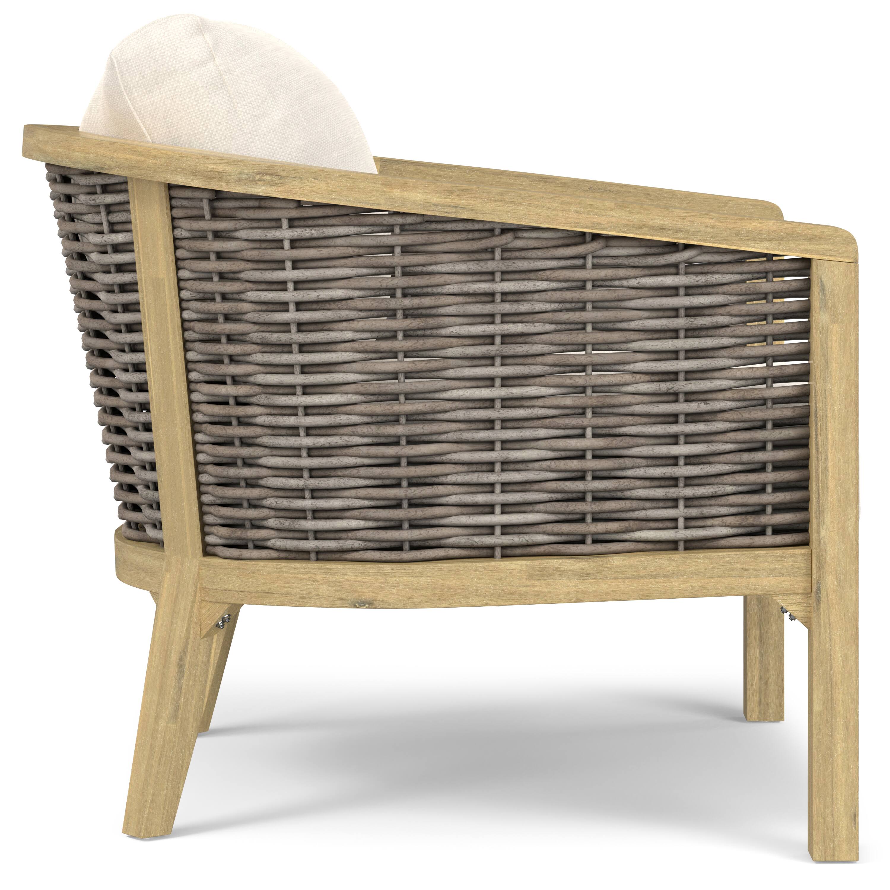 Back. Simpli Home - Parkside SOLID ACACIA WOOD 32 inch Contemporary Outdoor Conversation Chair (Set of 2) Fully Assembled - Natural.