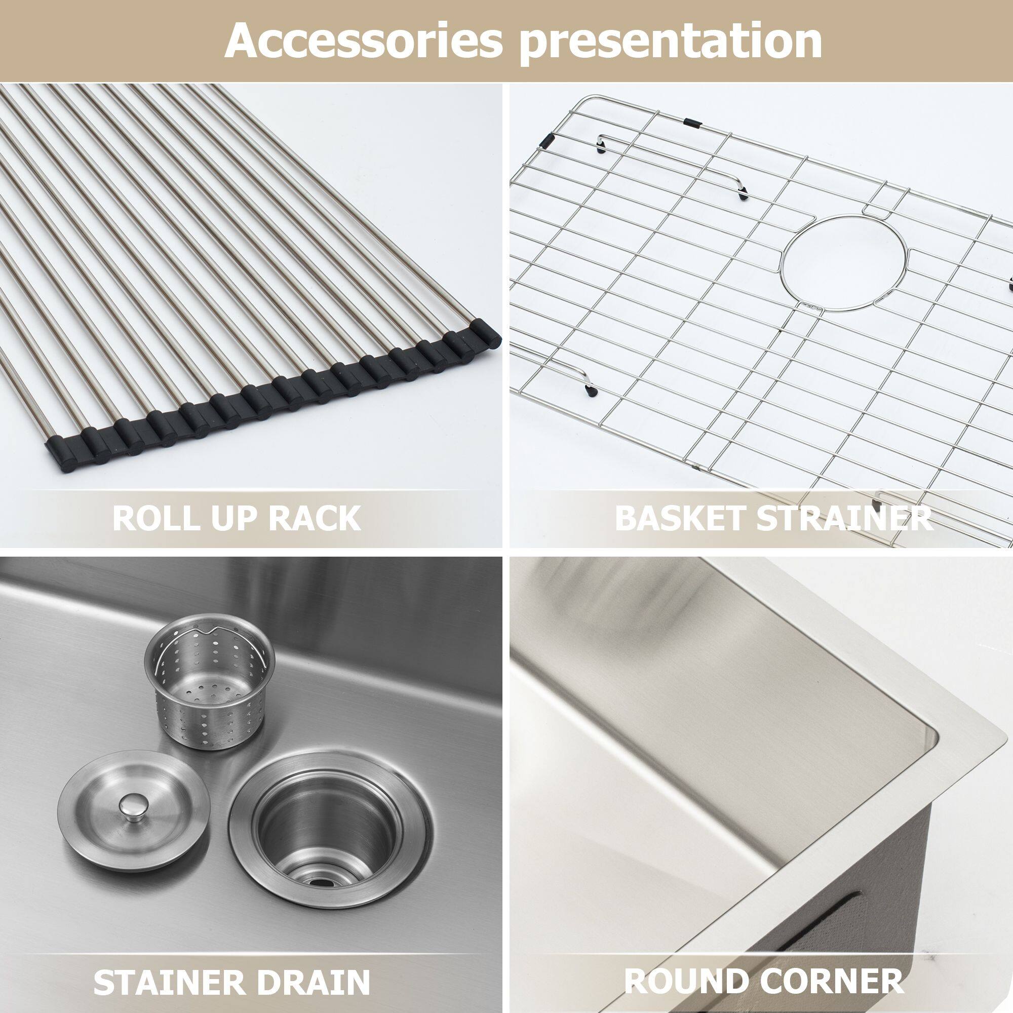 Accessories presentation

- ROLL UP RACK
- BASKET STRAINER
- STAINER DRAIN
- ROUND CORNER