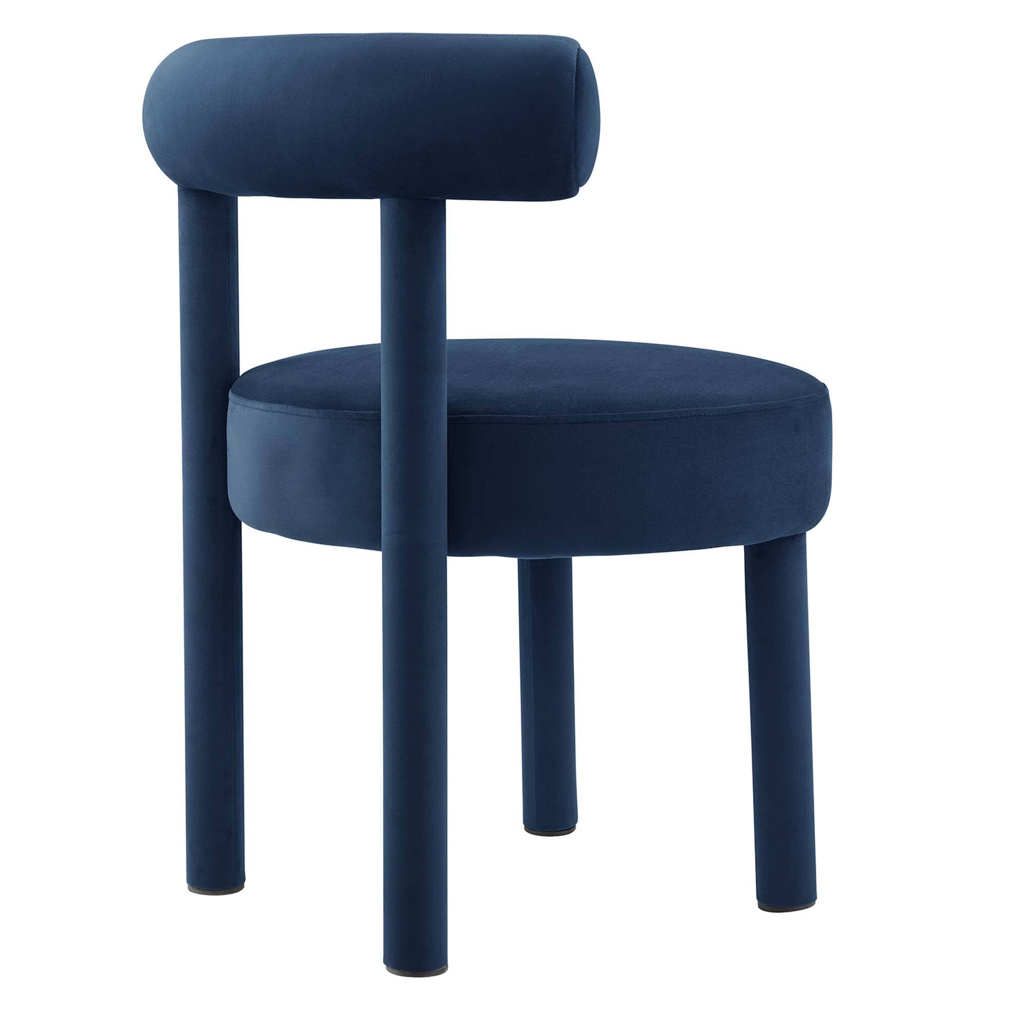 Alt View 1. Modway - Toulouse Performance Velvet Dining Chair by Modway - Blue.