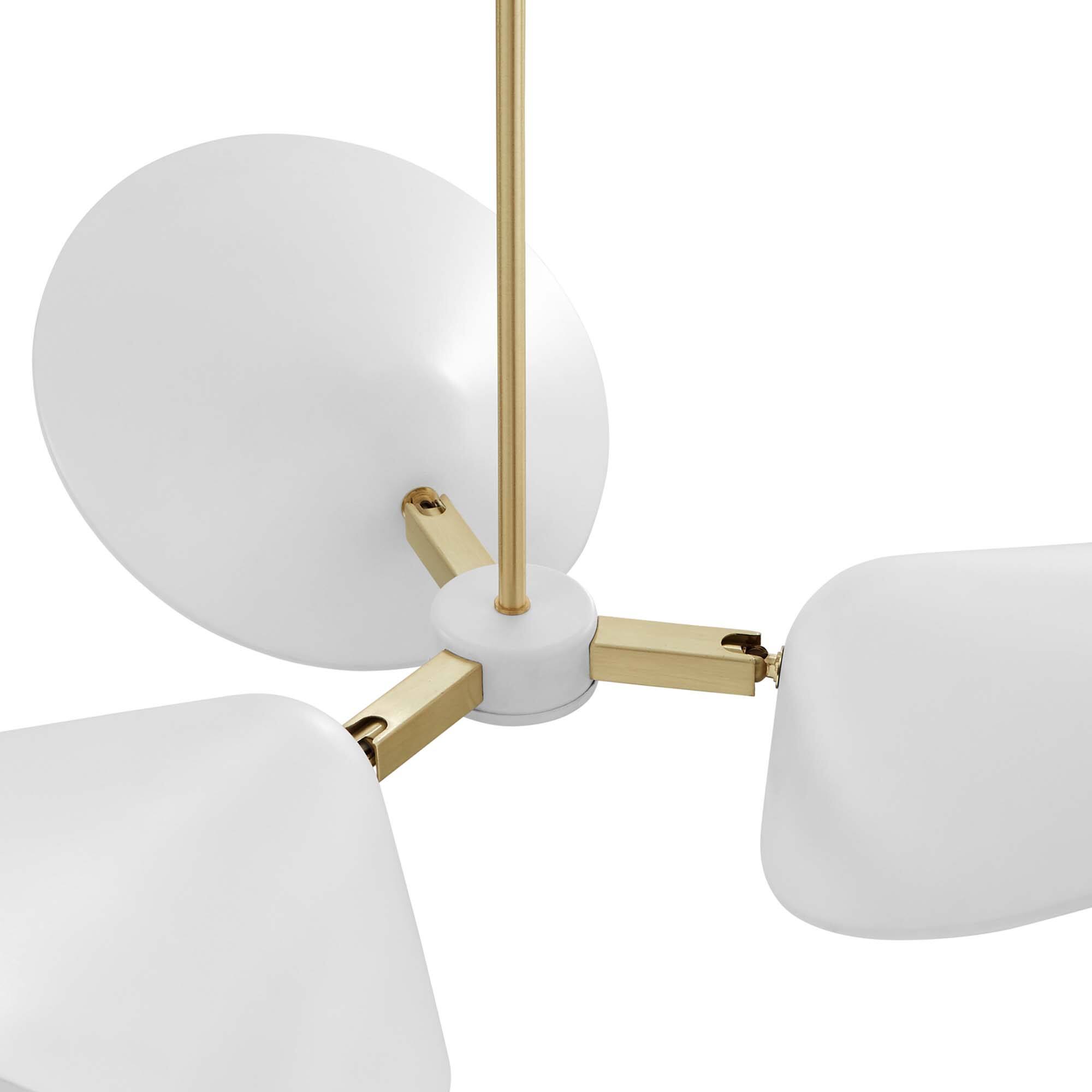 Alt View 4. Modway - Journey 3-Light 3" Arm Pendant by Modway - White.