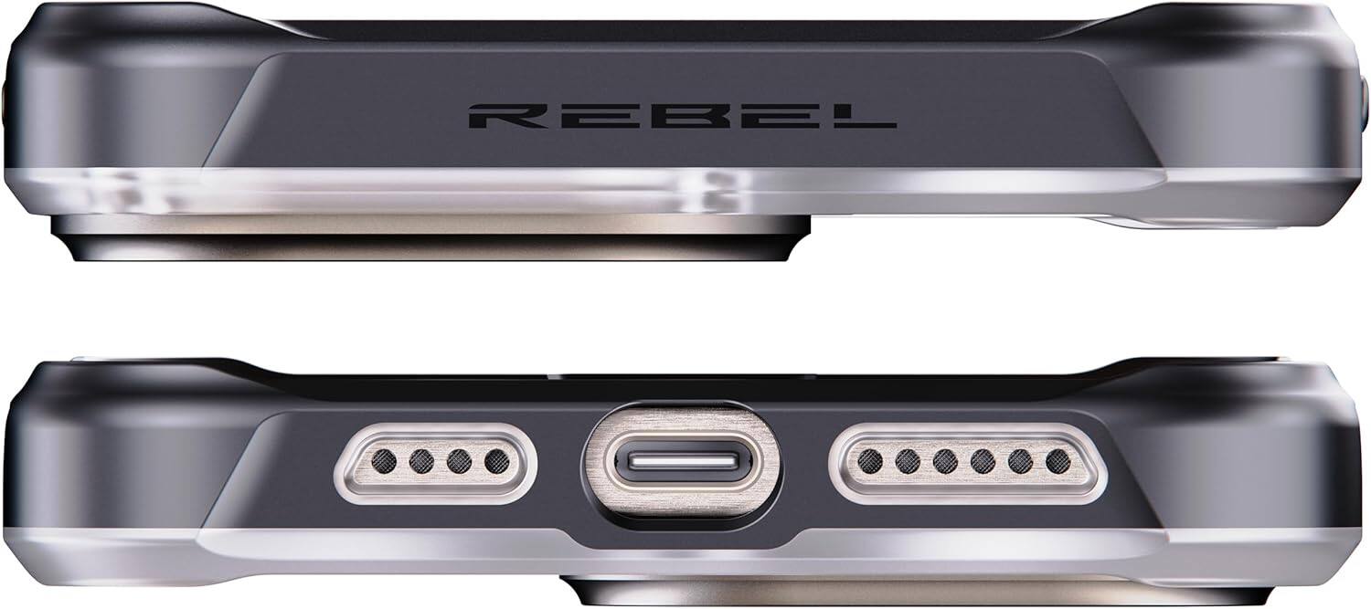 Alt View 4. Rebel - Rebel - Frosted Series GEN5 Case For Apple iPhone 15 Pro Max - Black/Matte Clear - Black.