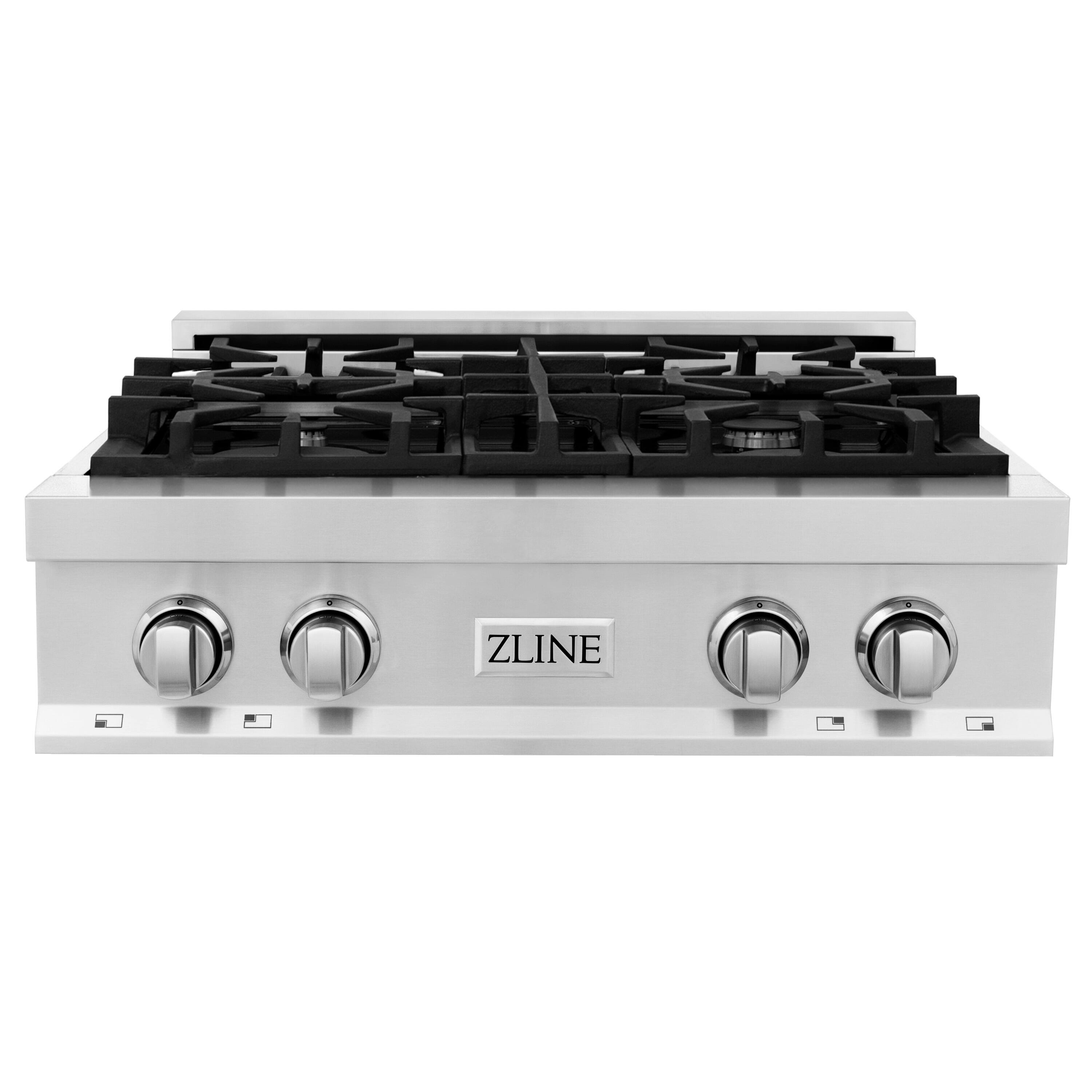 ZLINE - 30 in. Legacy Gas Rangetop with 4 Burners and Porcelain Cooktop (RT30) - Stainless Steel