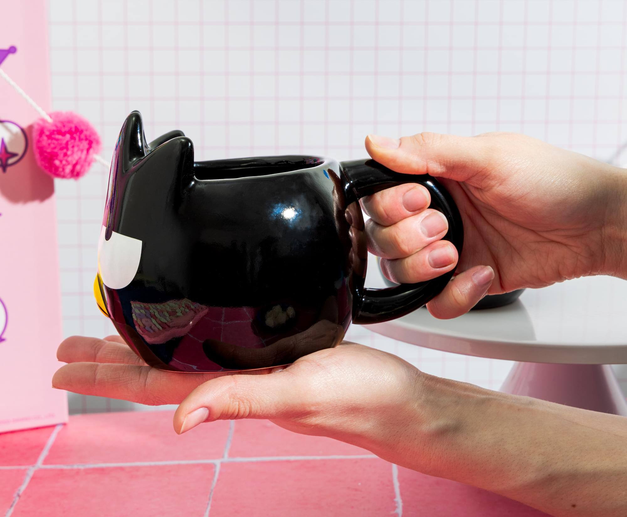 Alt View 5. Silver Buffalo - Sanrio Badtz-Maru Sculpted Ceramic Mug | Holds 20 Ounces - Black.