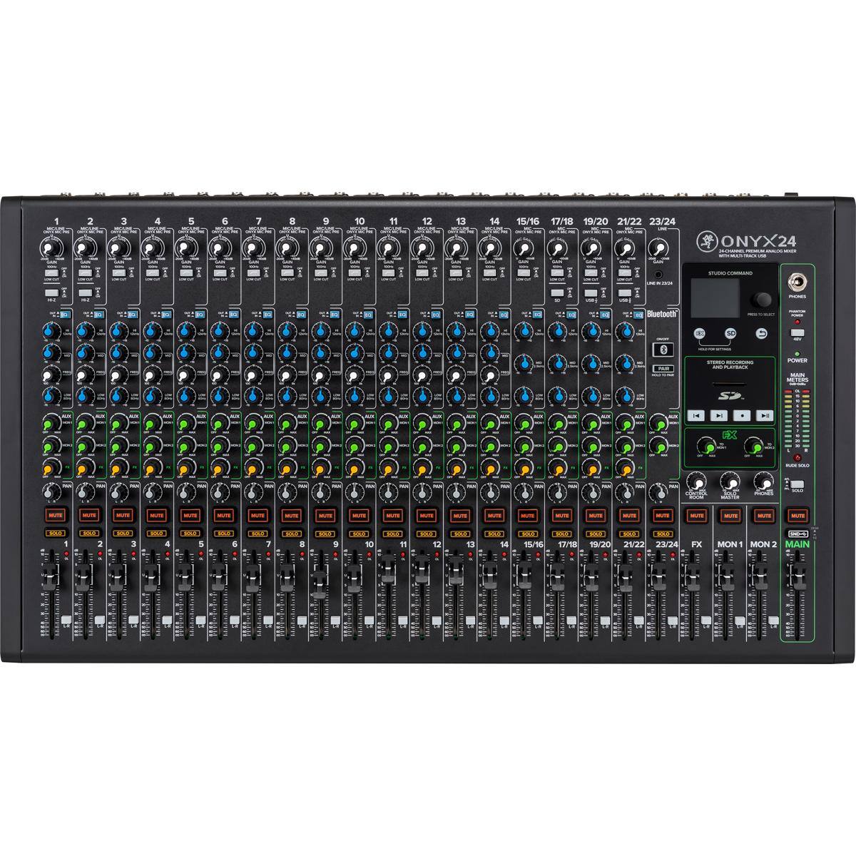 1 S 2 3 4 5 6 7 8 9 10 11 12 13 14 15/16 17/18 19/20 21/22 23/24 d - ONYX24 - E .... - Bluetooth 0 - - - - DS d - - - -TE MUTE - - -TE - - MT - MUTE - - - - MUTE - - - -T - ..   2 L 7 NL 4 H 5 ELI  T SL 8   UL 10  + CHOLER 12  13 S s4 CHOLE O HO   15/16 118 19/20 21/22 2/24 FX WA MON - MON 2 MAIN