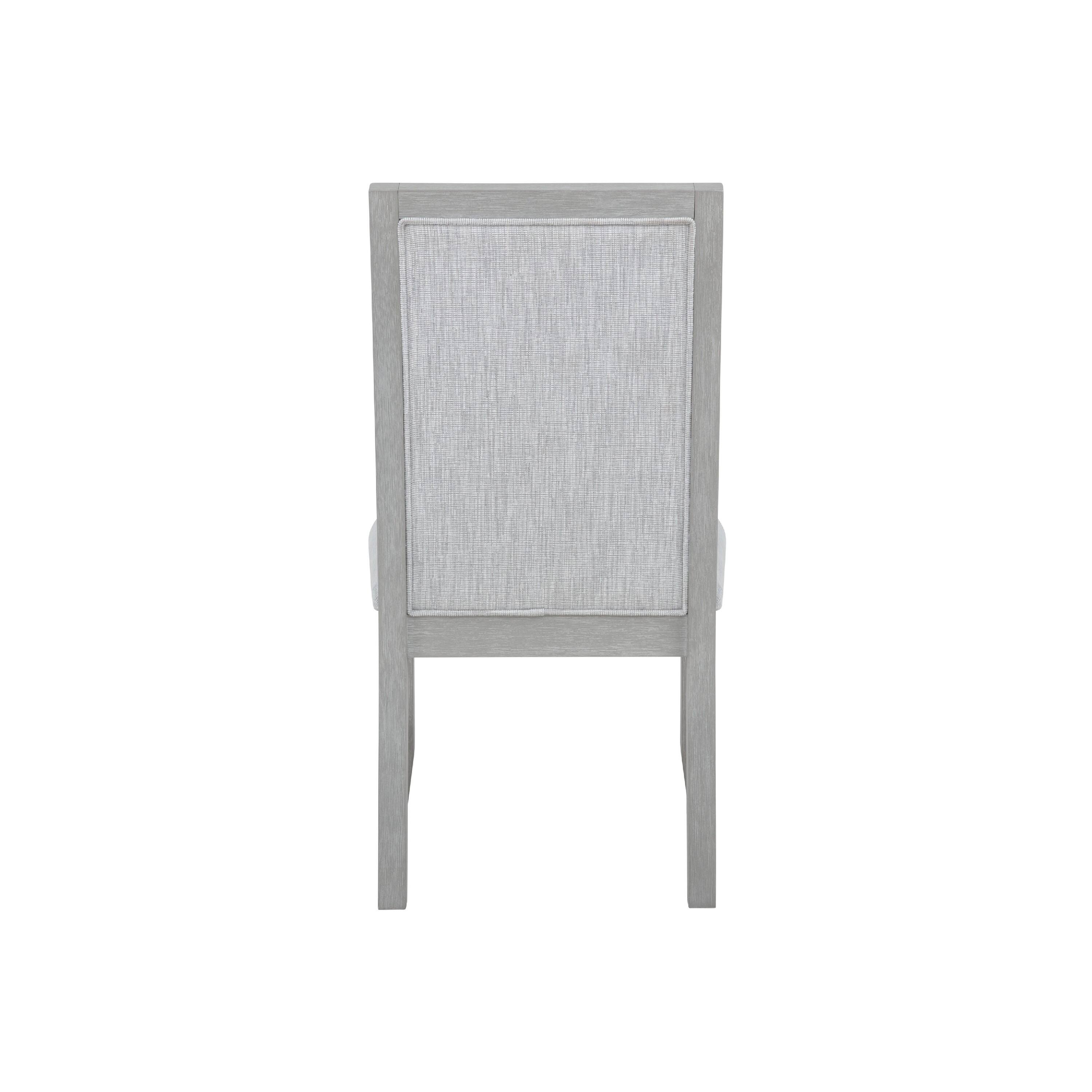 Back. Manhattan Lane - Ion Dining Side Chair Set of 2, Mist Gray Polyester & Solid Rubberwood - Gray.
