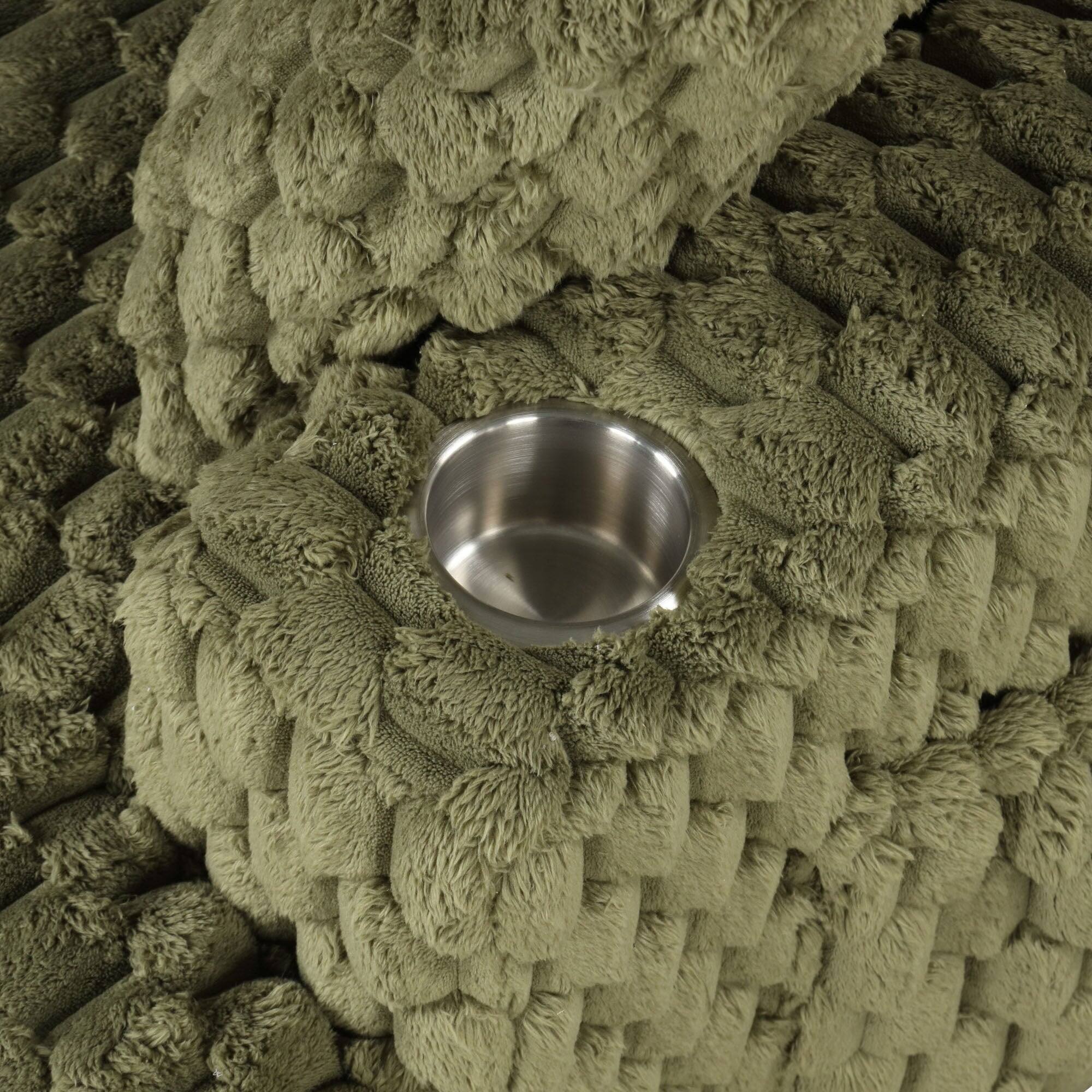 Alt View 8. Boyel Living - Fabric Cotton Chaise Lounge Recliner Loveseat Sofa Bed with 2 Cup Holders and Magazine Pocket - Green.