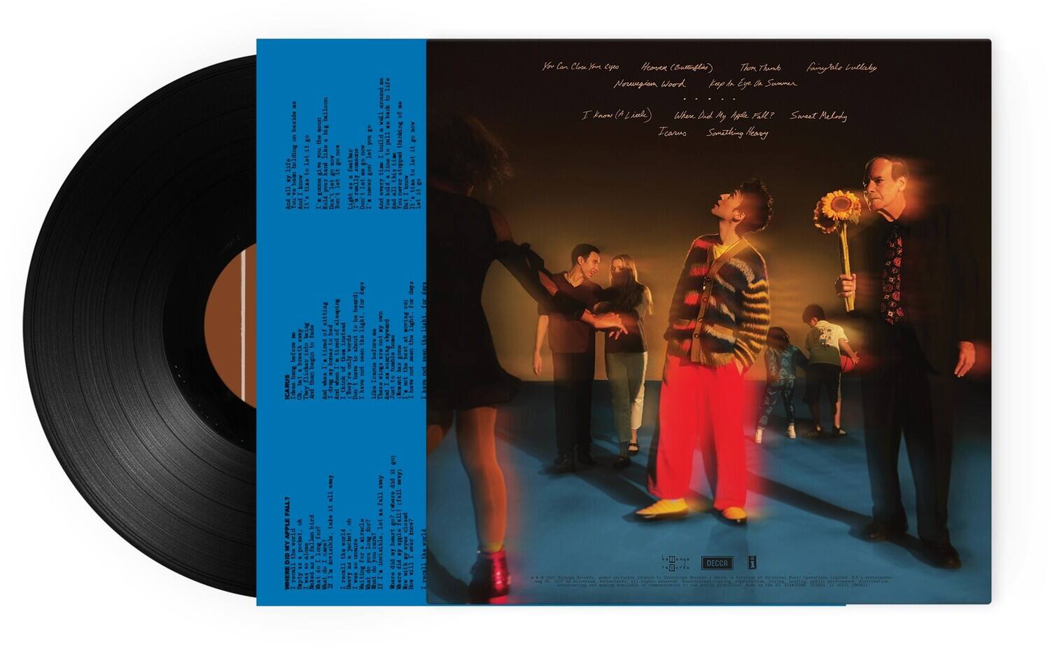 Here is the corrected and grouped text from the image:

---

**Side A**

1. You Can Close Your Eyes
2. Something Heavy
3. I Know (A Little)
4. Icarus

**Side B**

1. Keep Your Eyes on the Summer
2. When the Light Falls
3. Sweet Melody
4. Icarus (Lullaby)

---

**Lyrics:**

**You Can Close Your Eyes**

You can close your eyes
And I'll be here
I'll be here
I'll be here
I'll be here
I'll be here
I'll be here
I'll be here
I'll be here
I'll be here
I'll be here
I'll be here
I'll be here
I'll be here
I'll be here
I'll be here
I'll be here
I'll be here
I'll be here
I'll be here
I'll be here
I'll be here
I'll be here
I'll be here
I'll be here
I'll be here
I'll be here
I'll be here
I'll be here
I'll be here
I'll be here
I'll be here
I'll