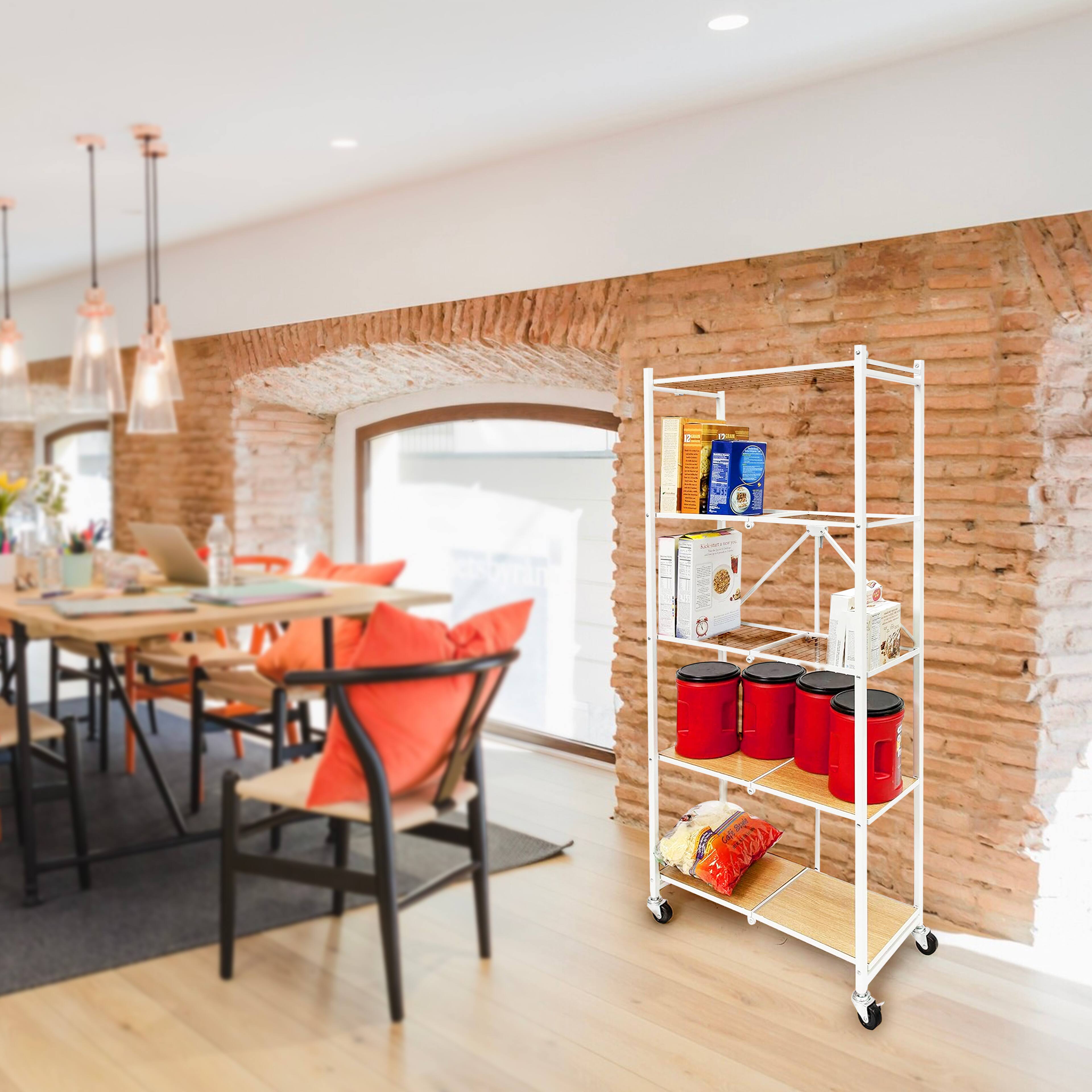 Alt View 3. Origami - Origami RPR Series 5 Shelf Slim Steel Pantry Rack Holds up to 100 Pounds, White - White.