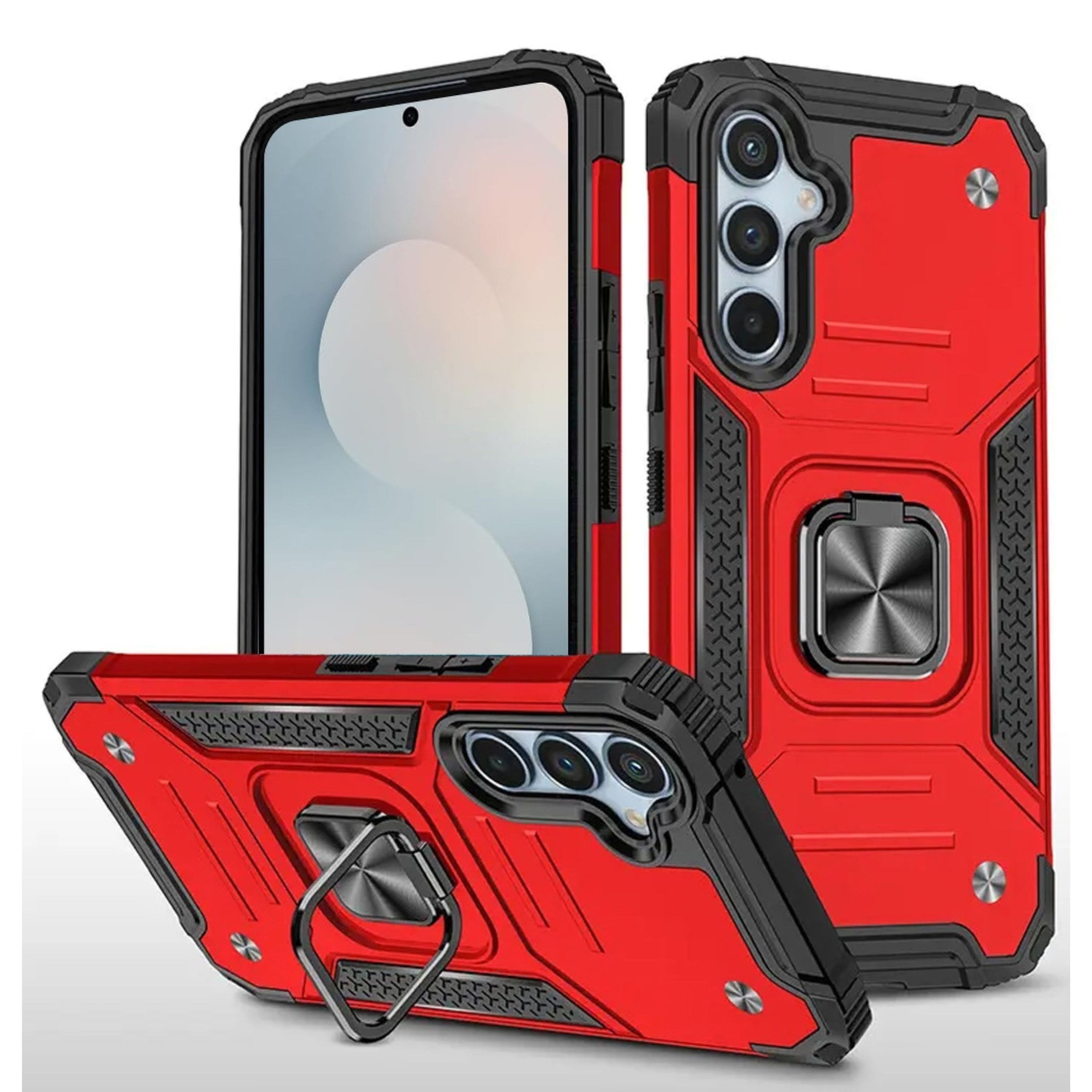 Kitcheniva - Shockproof Magnetic Kickstand Phone Case With Tempered Glass For Samsung Galaxy S26+ - Red price history on PriceWatchPro