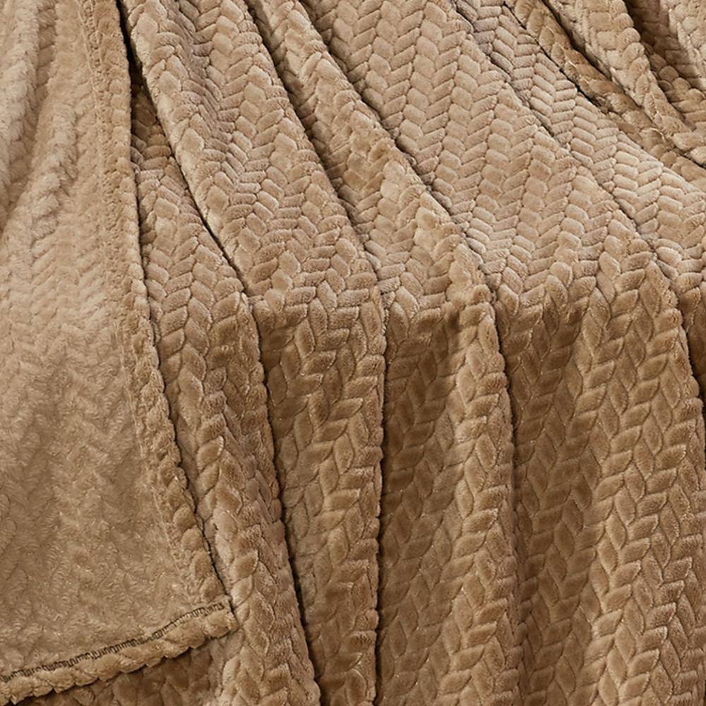 Alt View 3. Noble House - Plazatex Montana plush Decorative Warm and Comfortable Machine Washable Throw 50" x 60" Taupe - Taupe.