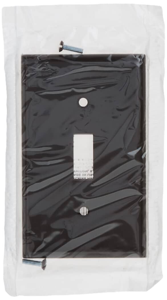 Angle. Leviton - 1-Gang Toggle Device Switch Wallplate, Thermoset, Standard Size, Device Mount, 85001 - White.