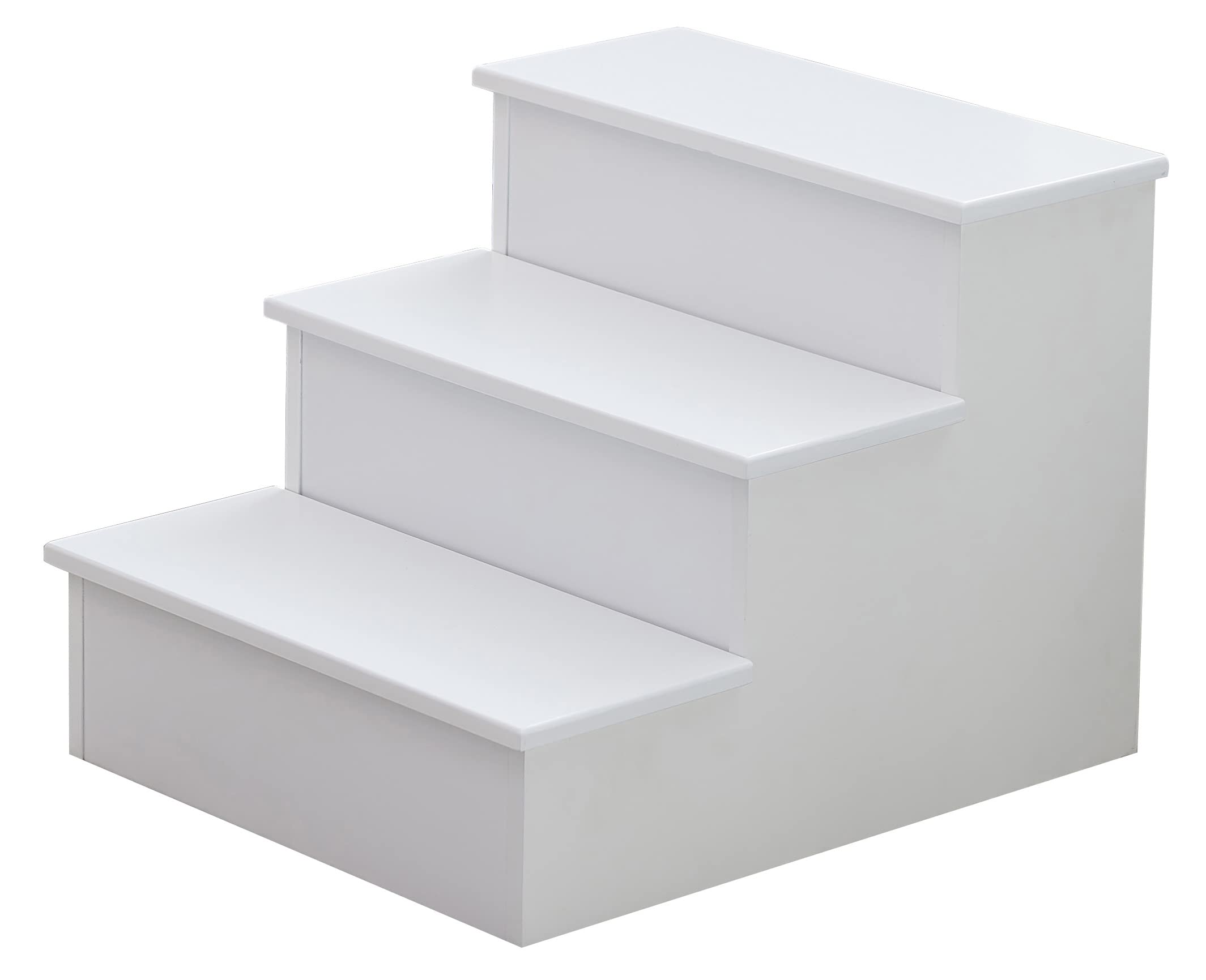 Back. Kings Brand Furniture - Kings Brand Furniture Darien 3 Step Wood Step Stool for Adults or Kids, Dog Stairs - White.
