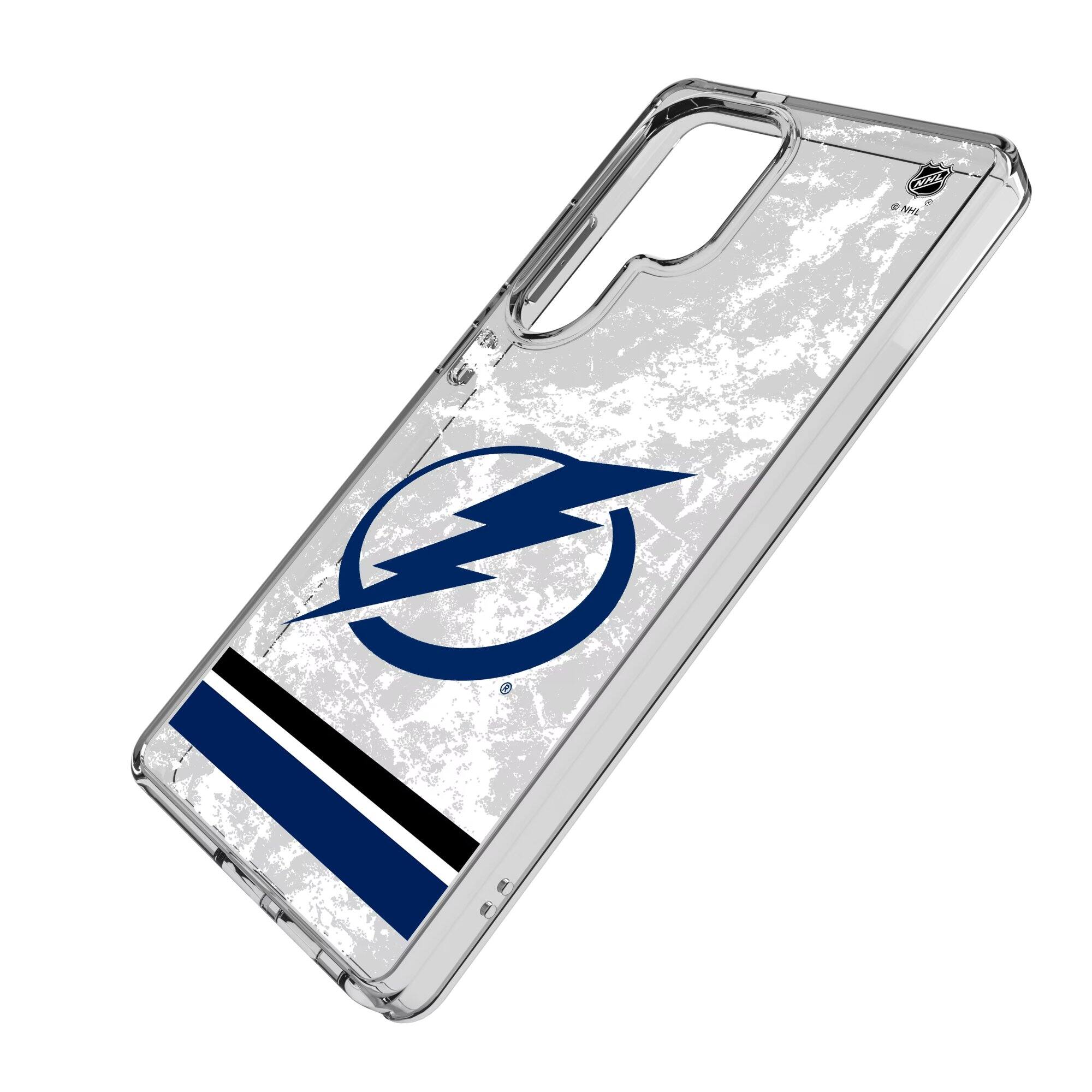 Alt View 1. Keyscaper - Tampa Bay Lightning Galaxy Stripe Clear Ice Case - S23 - Multicolor.