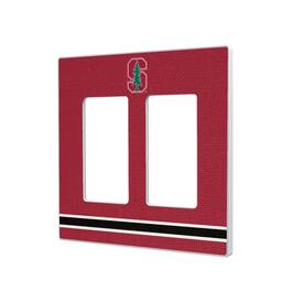 Keyscaper - Stanford Cardinal Stripe Design Double Rocker Light Switch Plate - Multicolor