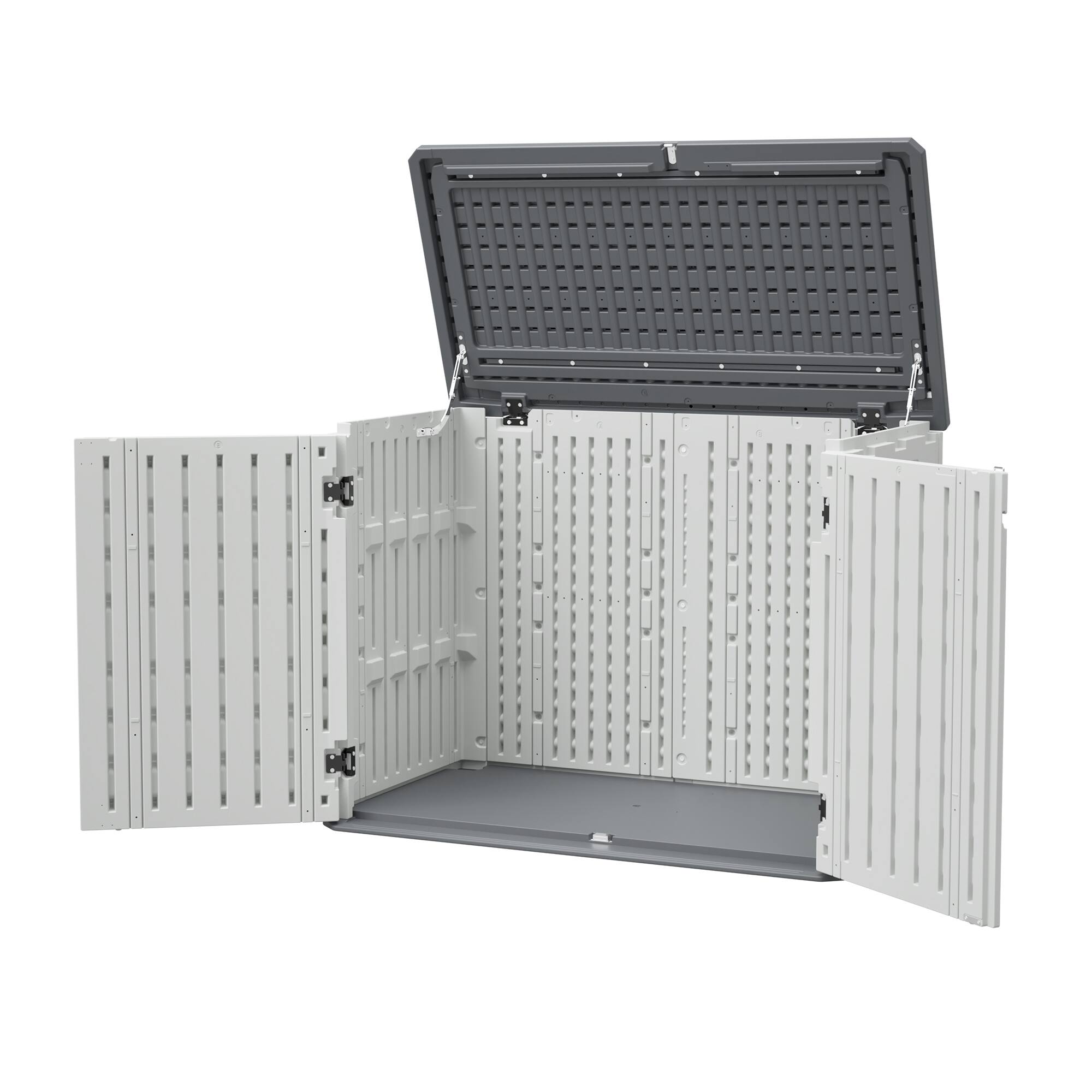 Alt View 5. Anysun - Anysun Large Outdoor Reinforced Double-Wall Structure HDPE Plastic Storage Cabinet Lockable - White.