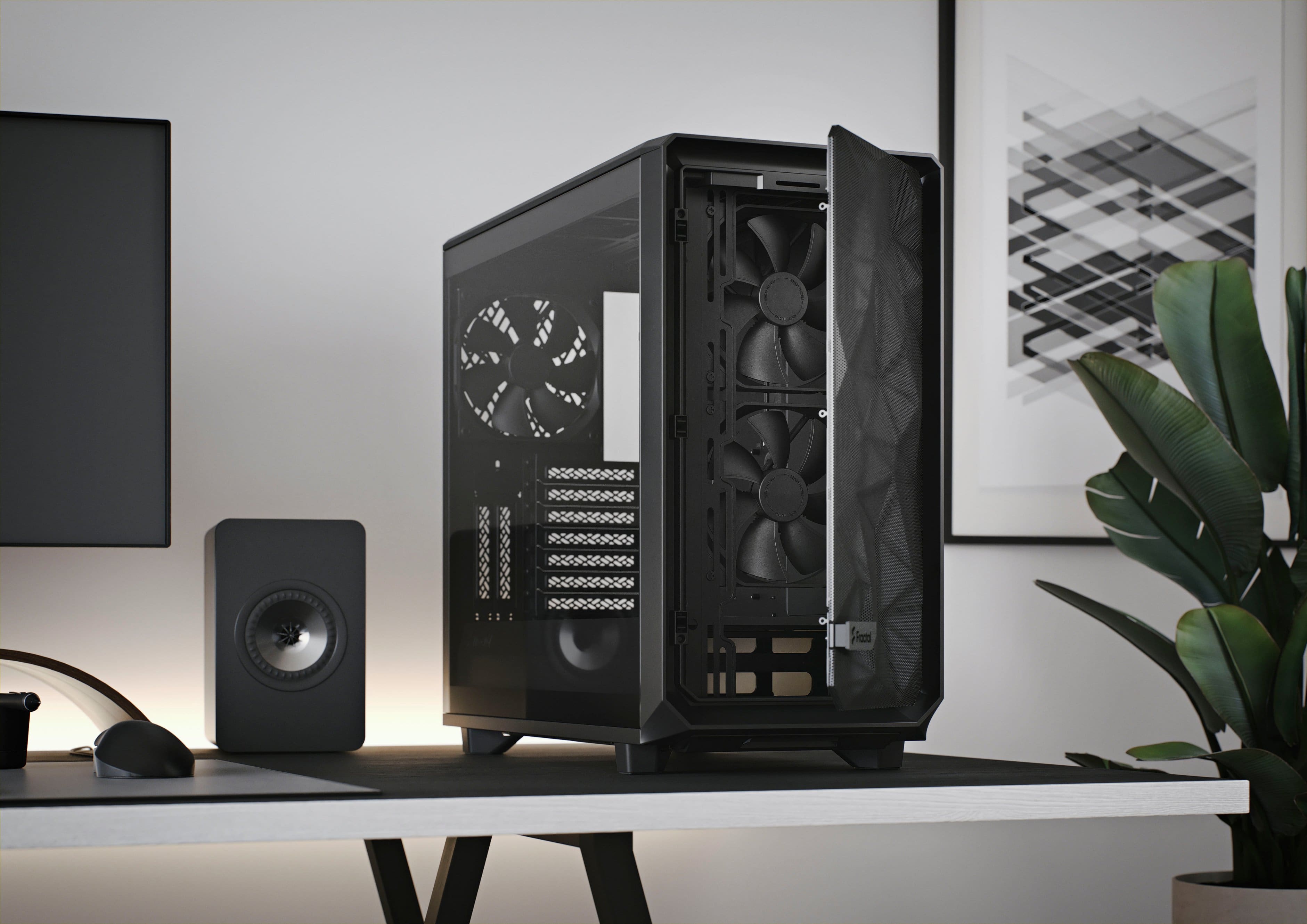 Alt View 35. Fractal Design - Meshify 2 Black ATX Light Tinted Tempered Glass Window Mid-Tower PC Case - Black.