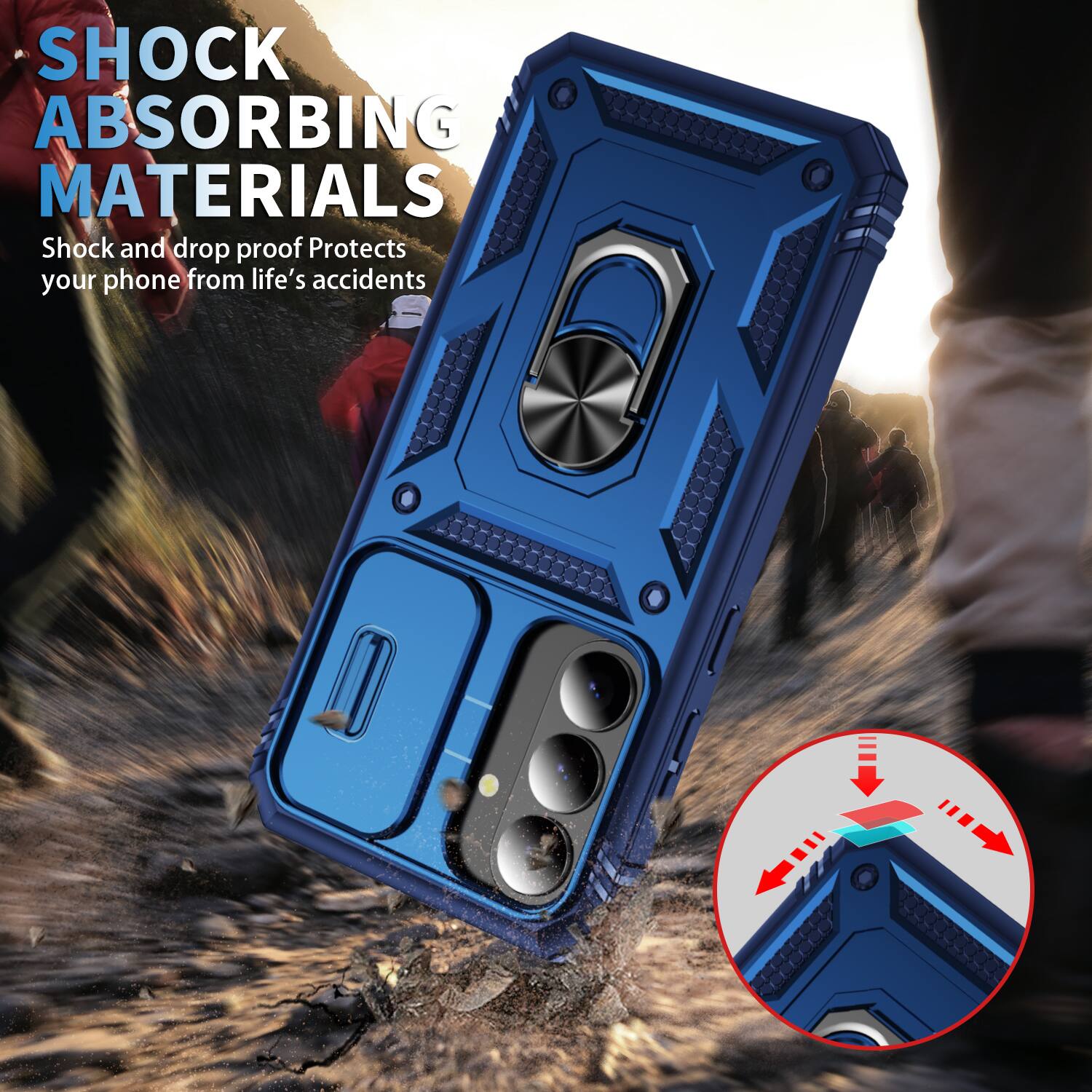 SHOCK ABSORBING MATERIALS  
Shock and drop proof  
Protects your phone from life's accidents