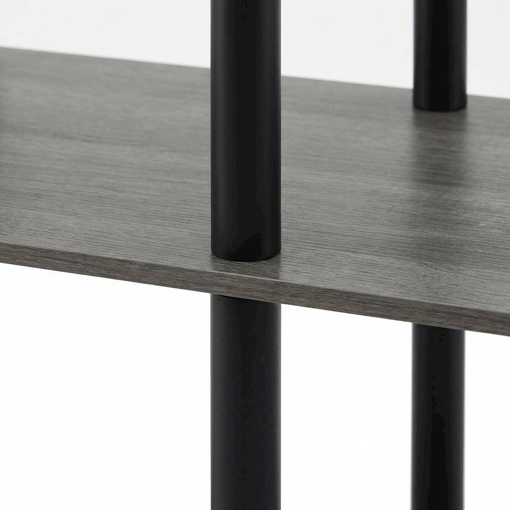 Alt View 2. FurniFact - Small French Oak and Black End Table Set with Modern Design - French Oak/Black.