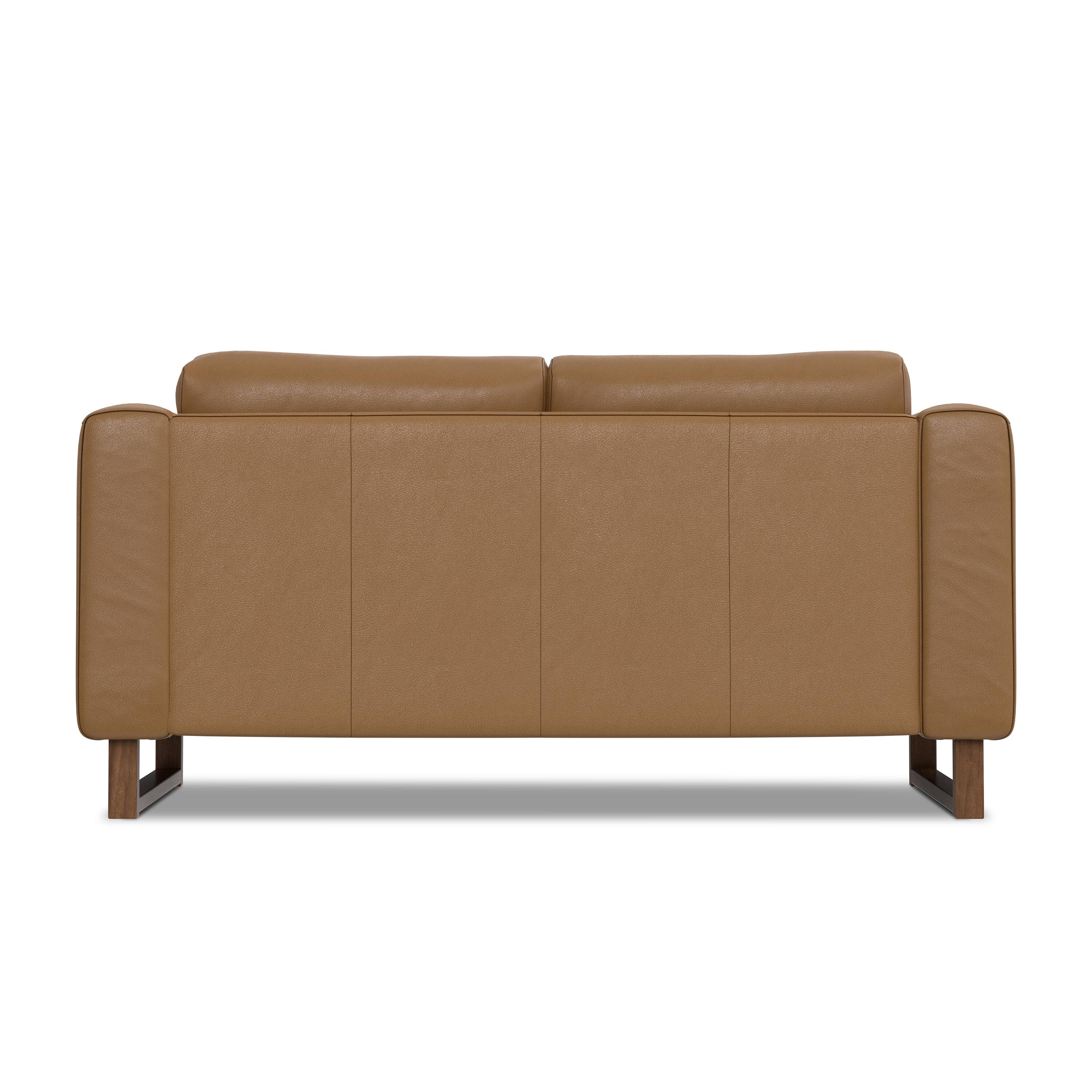 Left. Simpli Home - Richard Modern Contemporary 62 inch Wide Sofa in Butternut Brown Genuine Leather - Butternut Brown.