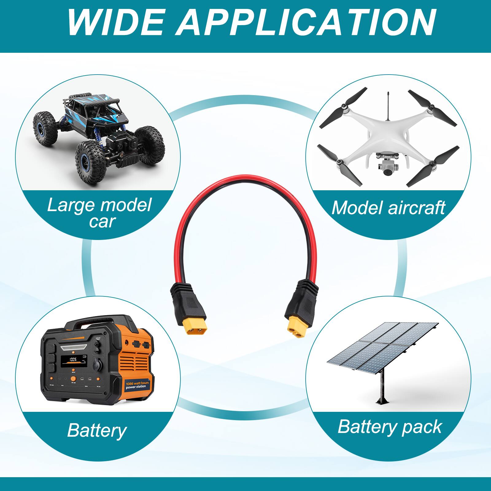 WIDE APPLICATION

- Large model car
- Model aircraft
- Battery
- Battery pack