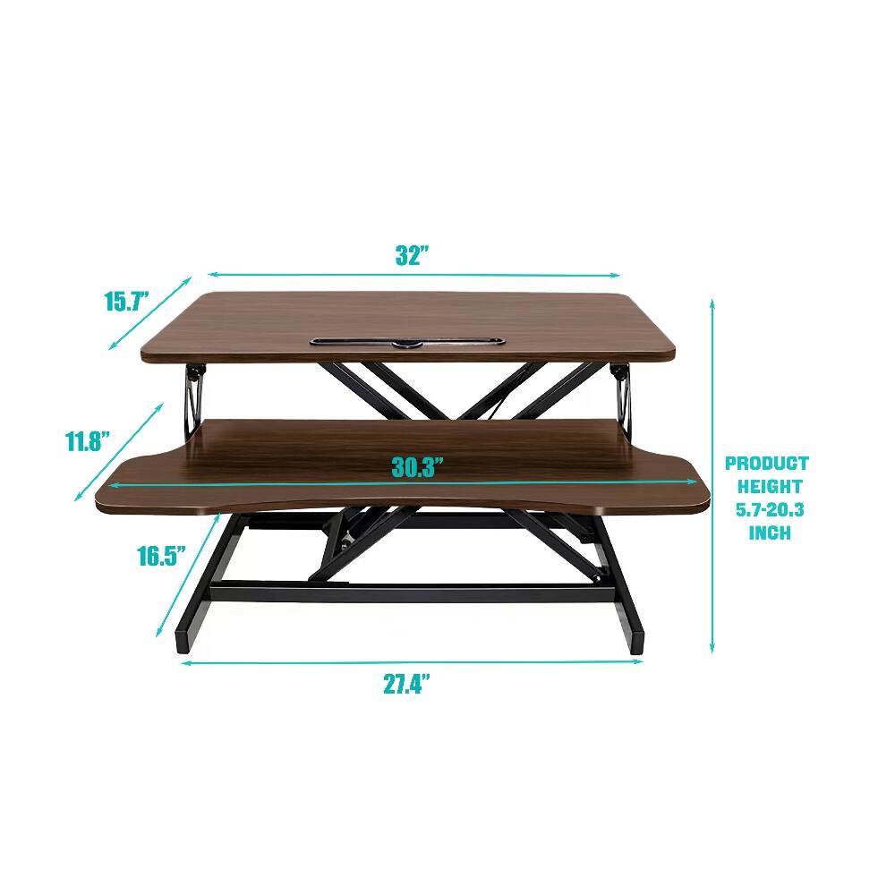 32" 15.7" 11.8" 16.5" 30.3" 27.4"  
PRODUCT HEIGHT 5.7-20.3 INCH