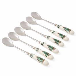 Spode - Christmas Tree, Set of 6 Teaspoons - Multicolor - Multicolored