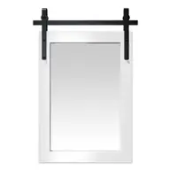 LOVMOR - Rectangle Framed Wall Bathroom Vanity Mirror Accent Mirror - 18" x 26" - White - Front_Zoom