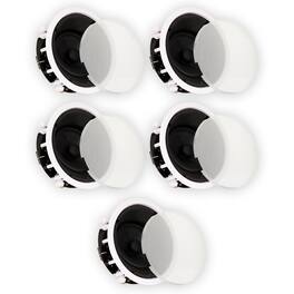 Theater Solutions by Goldwood - TSS6A Flush Mount Angled Deluxe In Ceiling Speakers with 6.5" Woofers 5 Speaker Set - Paintable White