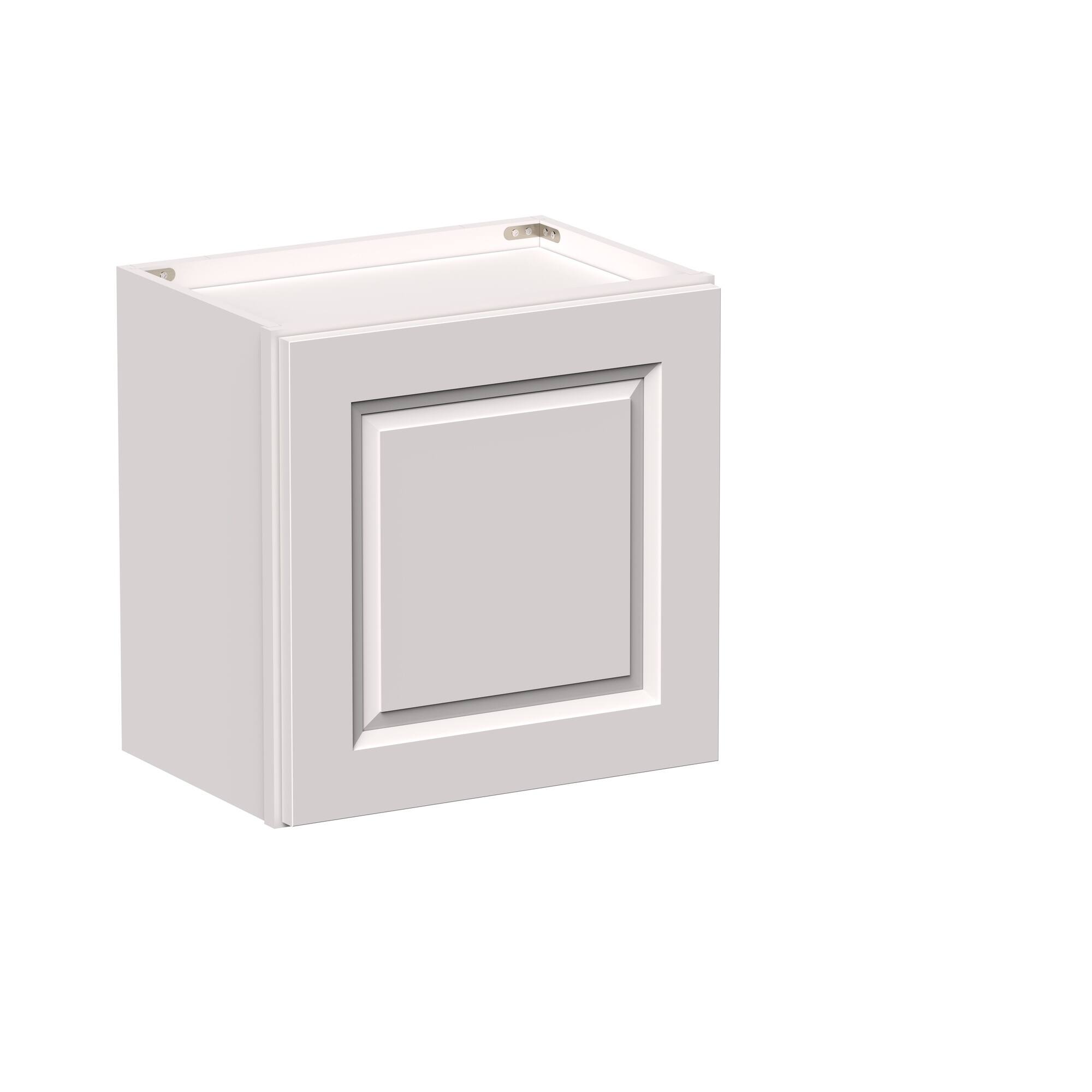Angle. Boyel Living - 18-in W x 18-in H x 12-in D Shaker RTA Kitchen Wall Cabinet with Soft-Close Doors - Glacier White.