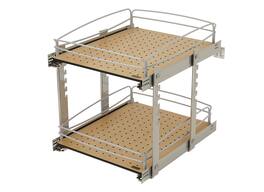 Rev-A-Shelf - Two-Tier Solid Bottom Pullout Base Cabinet Organizer, 54BK-18SC-2-1 - Silver