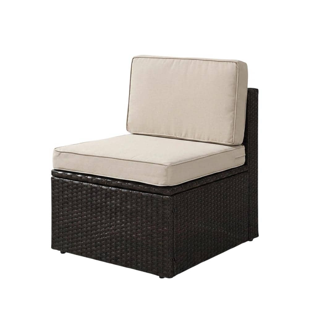 Crosley Furniture - Palm Harbor Wicker Armless Outdoor Sectional Chair - Sand price history on PriceWatchPro