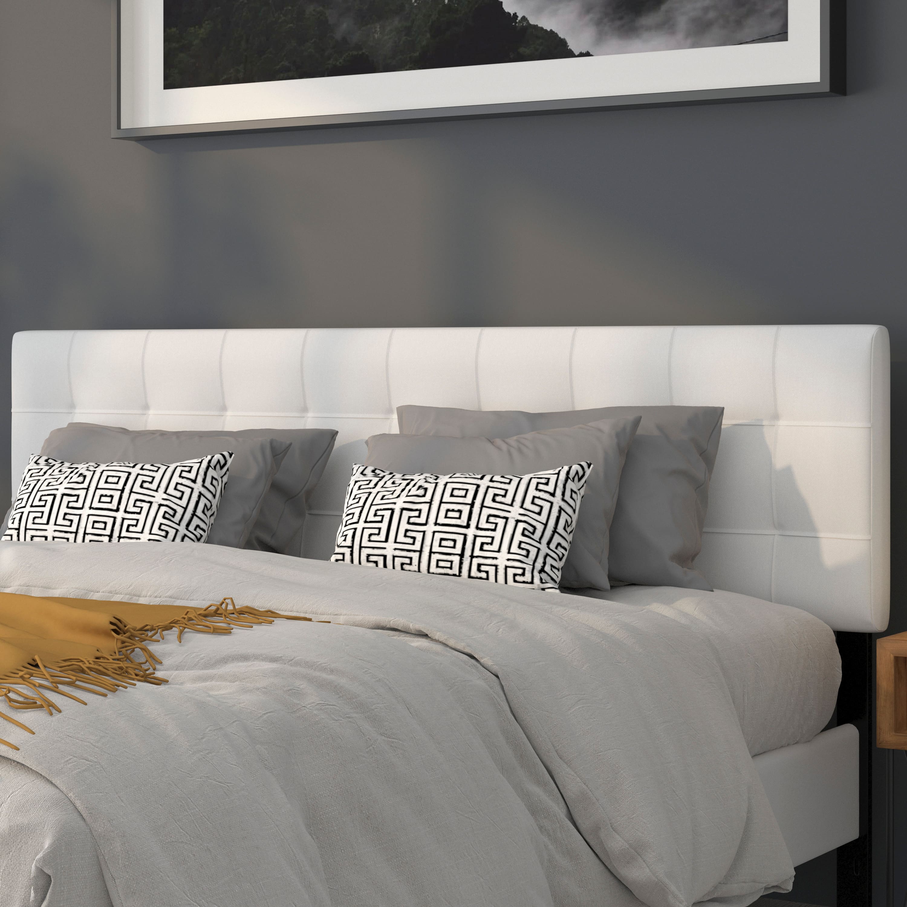 Emma + Oliver - Quilted Tufted Upholstered Headboard - White price history on PriceWatchPro