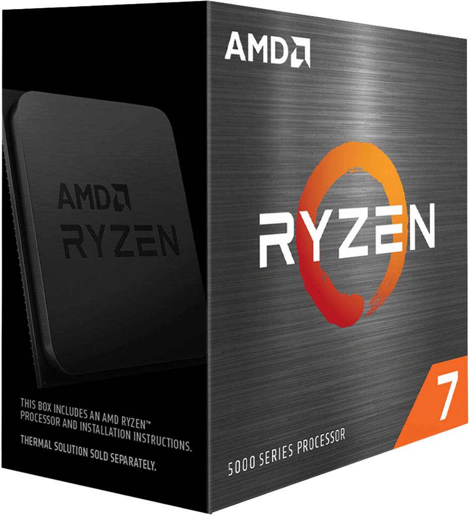 AMD RYZEN 7 5000 SERIES PROCESSOR BOX INCLUDES AN AMD RYZEN PROCESSOR AND INSTALLATION INSTRUCTIONS. THERMAL SOLUTION SOLD SEPARATELY.