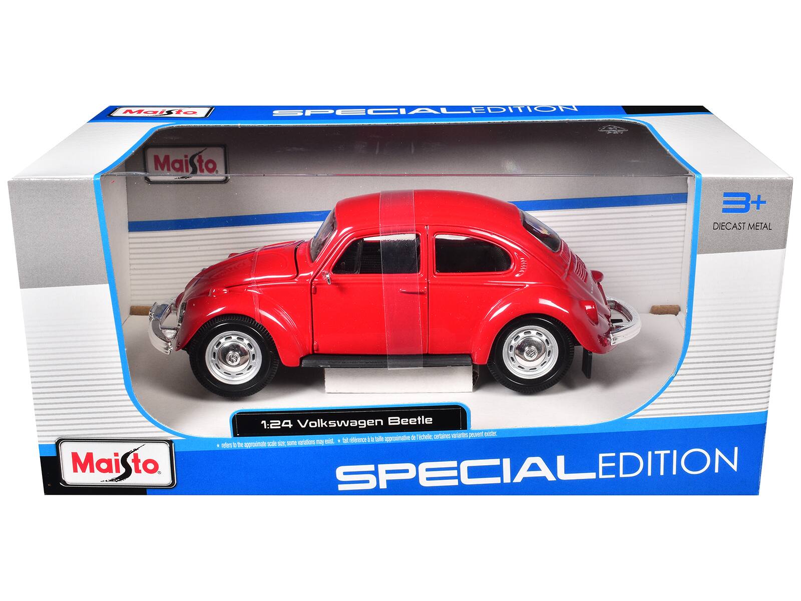 Maisto SPECIAL EDITION  
Maisto to 3+ DIECAST METAL  
Maisto 1:24 Volkswagen Beetle  
Certaines variantes peuvent exister  
* fait référence à la taille approximative de l'échelle, certaines variantes peuvent exister