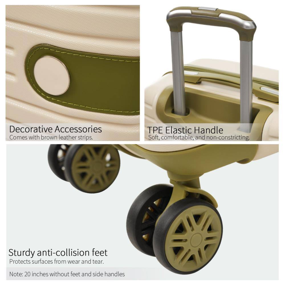Decorative Accessories  
Comes with brown leather strips.

TPE Elastic Handle  
Soft, comfortable, and non-constricting.

Sturdy anti-collision feet  
Protects surfaces from wear and tear.

Note: 20 inches without feet and side handles