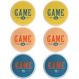 Wanda June Home - Game On 6 Piece Stoneware Coaster Set in Assorted Colors - Multi