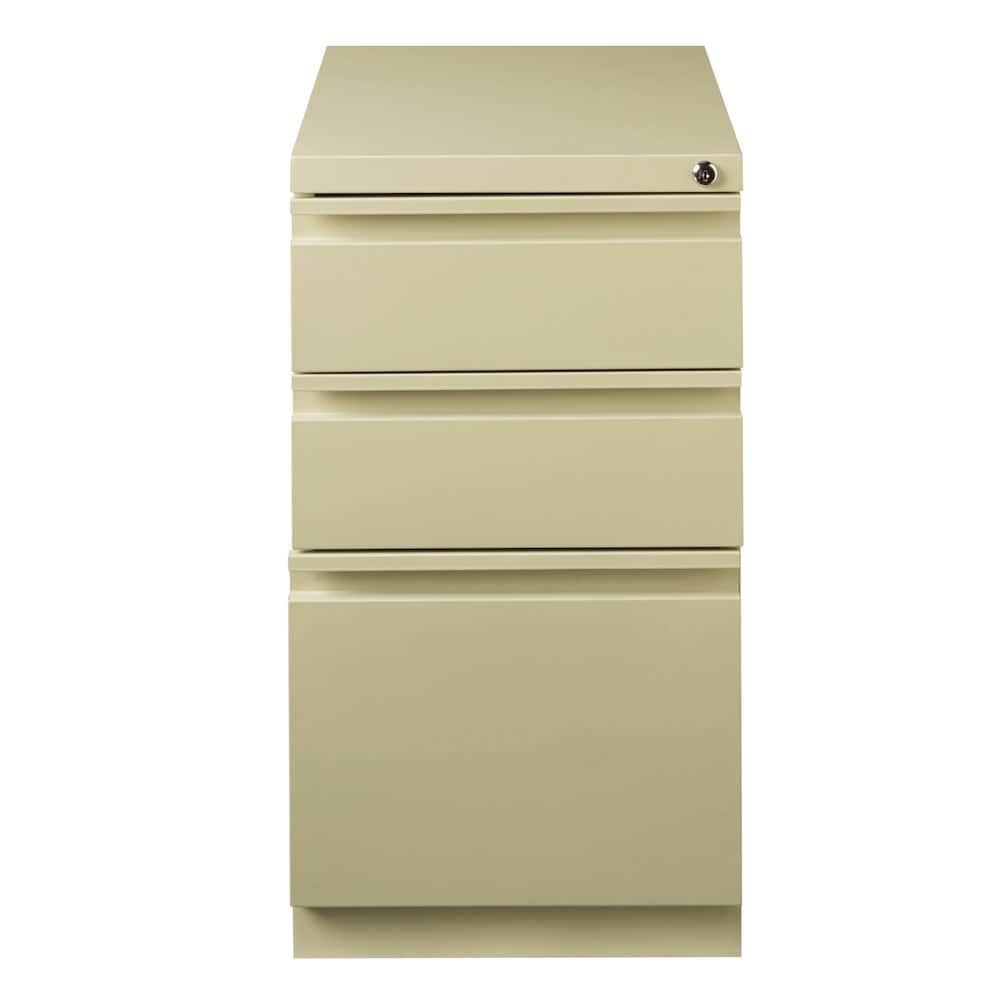 Hirsh - 20" Deep Mobile Pedestal File Cabinet 3 Drawer Box-Box-File, Putty - Beige