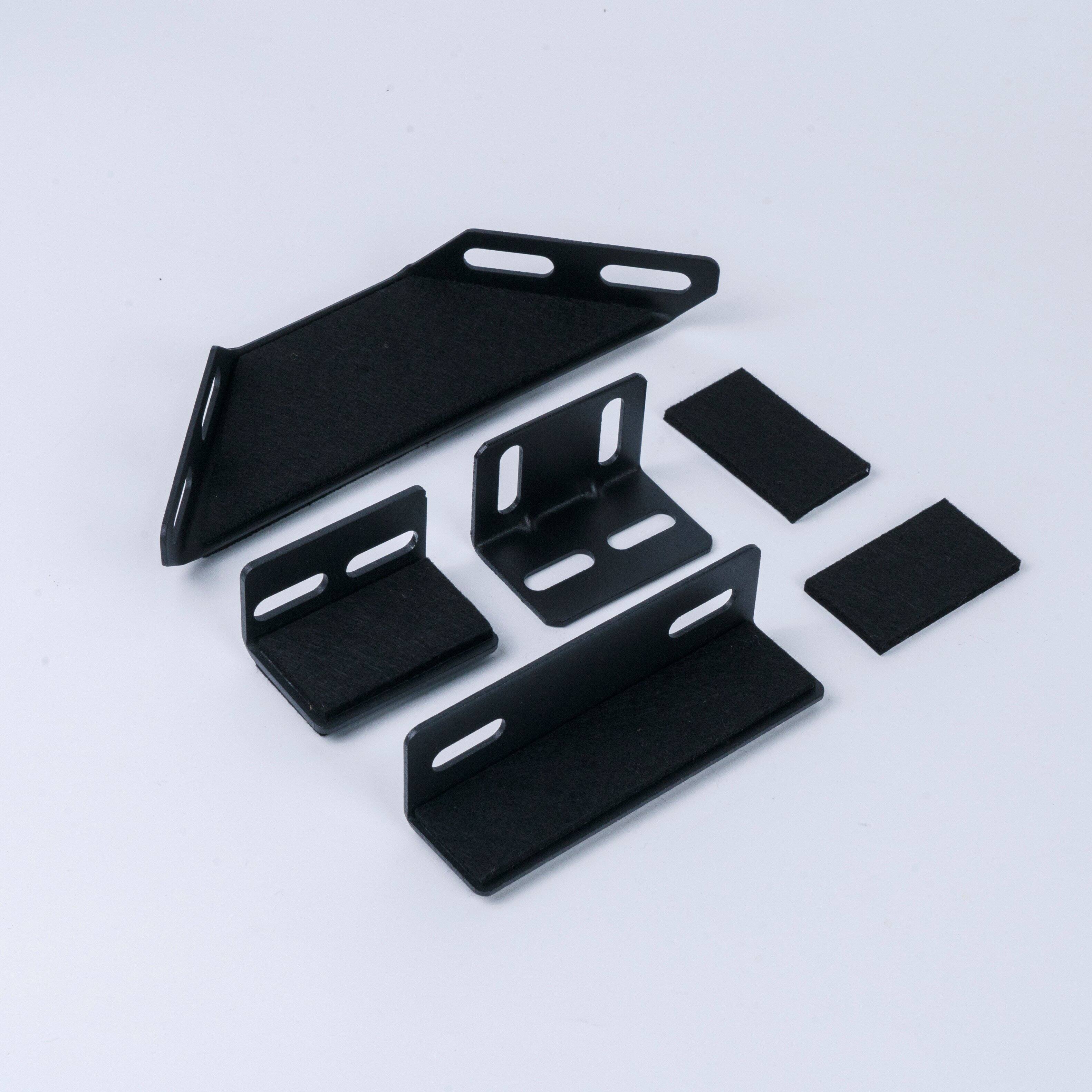 Alt View 8. Tiramisubest - King Size Upholstered Platform Bed, Special Shaped Velvet Headboard, Metal & Wood Frame, Black, 97x93x42 inches, 214 lbs - Black.