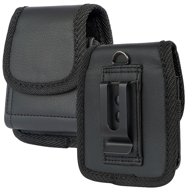 Nakedcellphone - Pouch for Motorola RAZR/RAZR+/RAZR Ultra 2023-2026 - Metal Clip, Magnetic Closure, Belt Harness, Leather - Black price history on PriceWatchPro