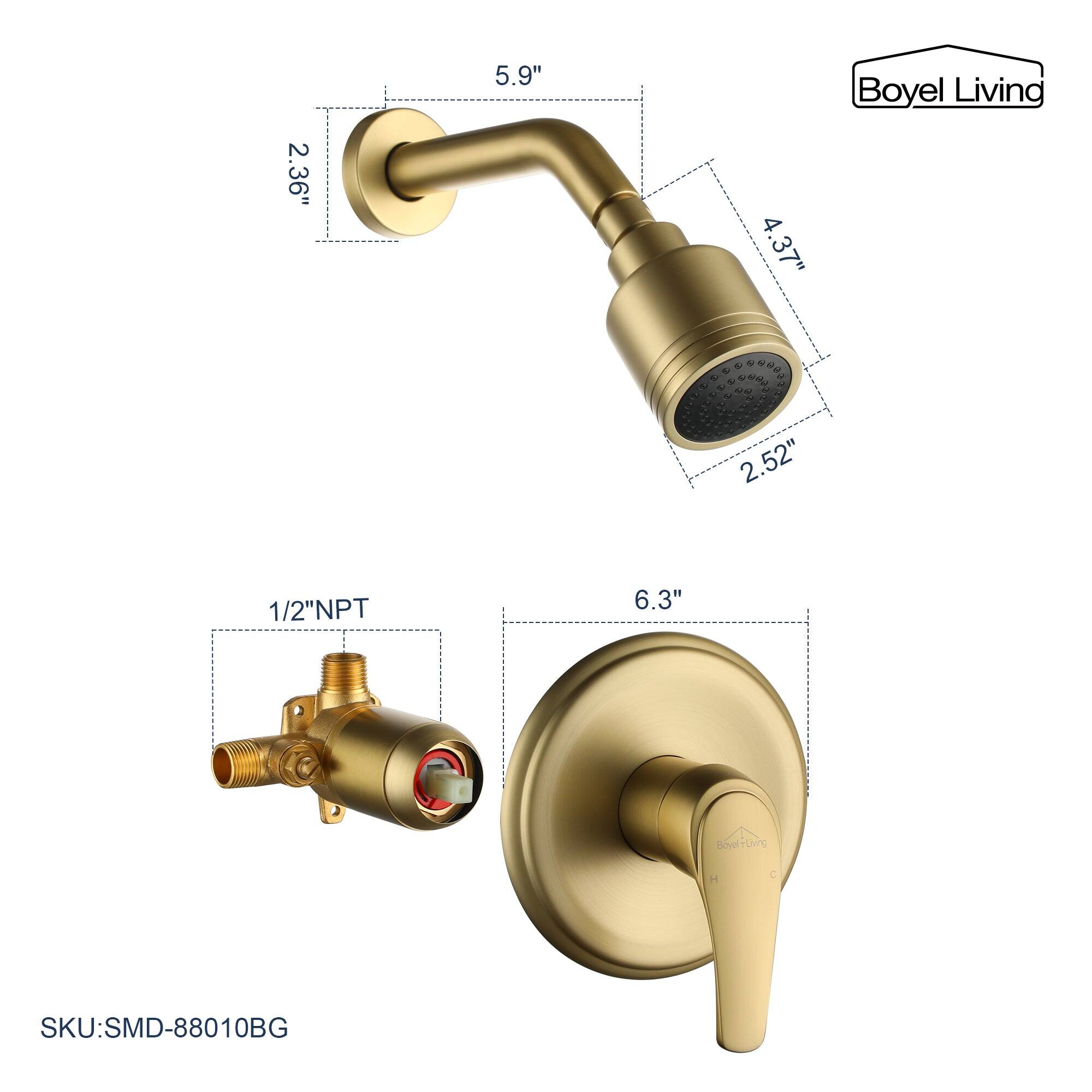 Boyel Living, Boyel+Lving, SKU:SMD-88010BG, 1/2"NPT, 2.36", 2.52", 4.37", 5.9", 6.3"