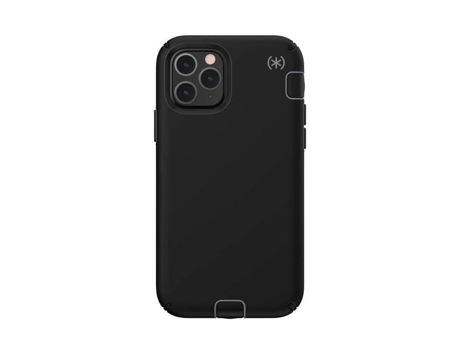 Front. Speck - Speck Presidio Pro Slim Fit Case for iPhone 11 Pro | Color: Black - Black/Gunmetal Grey/Black.