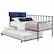 Front. Gymax - Gymax Twin Trundle DayBed w/ 4 Casters Mattress Platform Bed Sofa - Black.