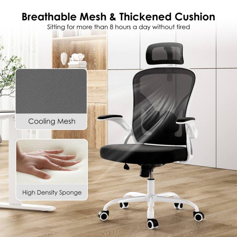 Breathable Mesh & Thickened Cushion  
Sitting for more than 8 hours a day without tired  

Cooling Mesh  
High Density Sponge