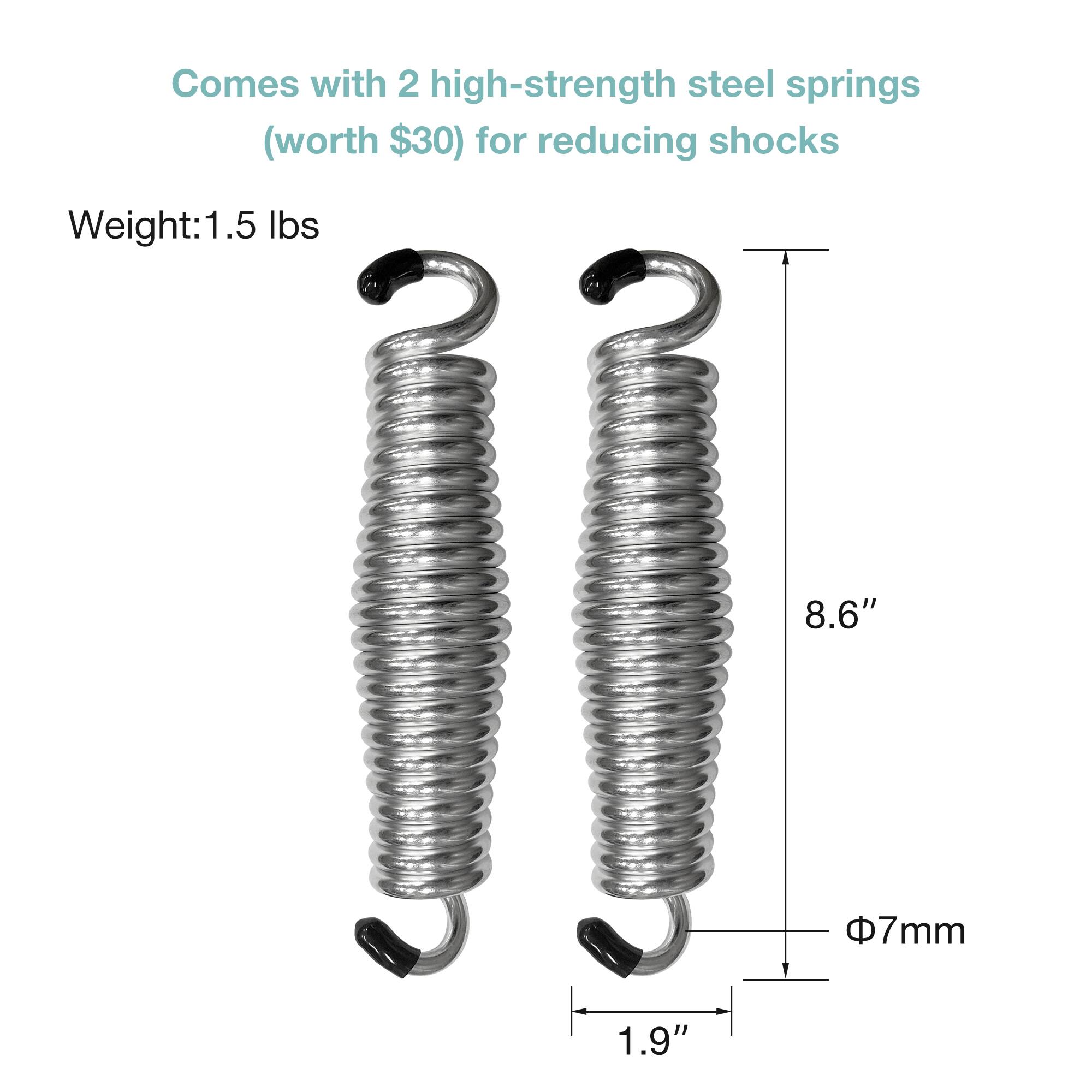 Comes with 2 high-strength steel springs (worth $30) for reducing shocks

Weight: 1.5 lbs

8.6"  
Φ7mm  
1.9"