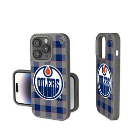 Keyscaper - NHL - Edmonton Oilers Plaid Soft Touch iPhone Case - 15 - Gray